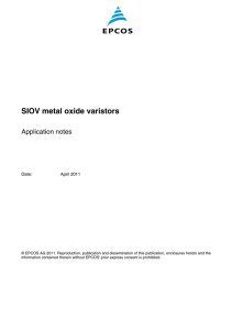 SIOV metal oxide varistors, Application notes