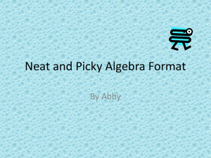 Neat and Picky Algebra Format