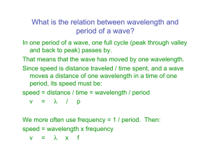 What is the relation between wavelength and period of a wave?