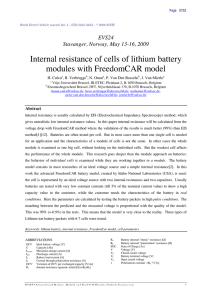 Internal resistance of cells of lithium battery modules - EVS-24