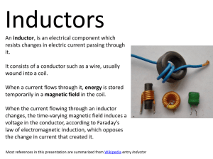 An inductor, is an electrical component which resists changes in