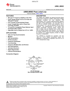 LM565/LM565C Phase Locked Loop (Rev. B)