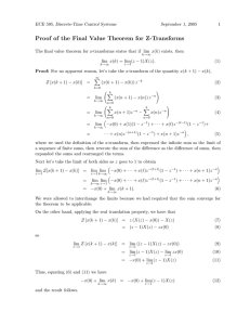 Proof of the Final Value Theorem for Z