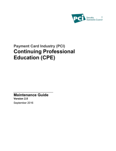 (CPE) Maintenance Guide - PCI Security Standards Council