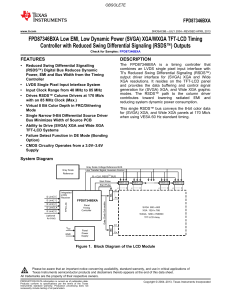 Low EMI/Dyn Pwr SVGA TFT-LCD Timing Cntrlr w/ Reduced Swing
