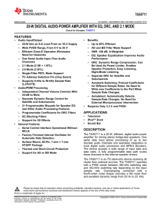 TAS5711 20-W Digital Audio-Power Amplifier