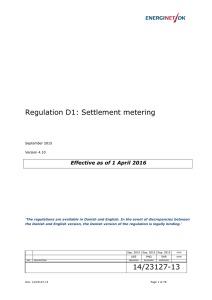 Regulation D1: Settlement metering 14/23127-13