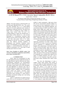 A DCM Based PFC CUK Converter-Speed Adjustable BLDC