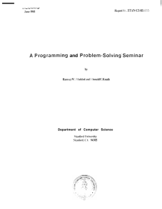 A Programming and Problem-Solving-Seminar