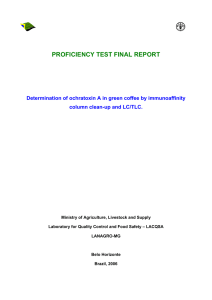 proficiency test final report - Food and Agriculture Organization of