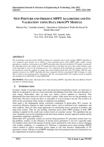 new perturb and observe mppt algorithm and its validation using