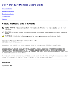 Dell U2412M Monitor User`s Guide