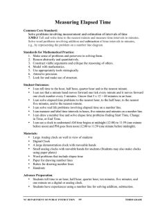 Measuring Elapsed Time - Kannapolis City Schools