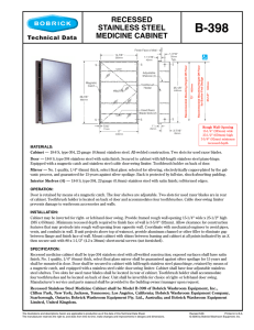 RECESSED STAINLESS STEEL MEDICINE CABINET