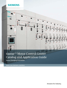 tiastarTM Motor Control Center Catalog and