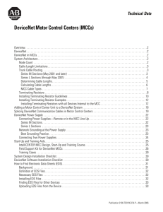 DeviceNet Motor Control Centers (MCCs)