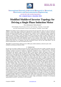 Modified Multilevel Inverter Topology for Driving a Single