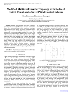 Modified Multilevel Inverter Topology with Reduced Switch Count