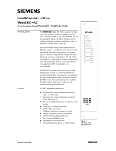 Installation Instructions Model ZIC-4AC