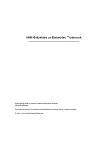 ANSI Guidelines on Embedded Trademark