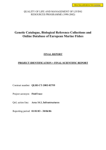 Genetic catalogue, biological reference - Archimer