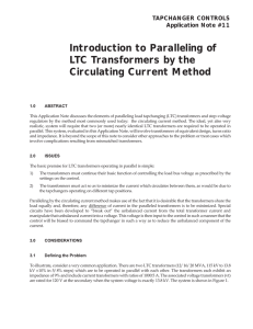 Introduction to Paralleling of LTC Transformers by the Circulating