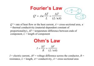 Fourier`s Law Ohm`s Law - University Courses in Electronic