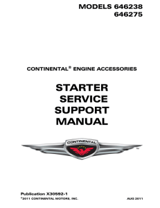 Starter Service Support Manual