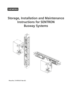 Storage, Installation and Maintenance Instructions for