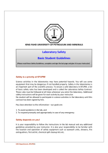 Laboratory Safety Basic Student Guidelines