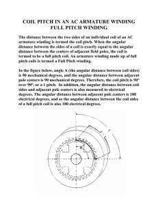 COIL PITCH IN AN AC ARMATURE WINDING FULL PITCH WINDING