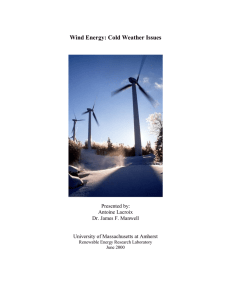 Wind Energy: Cold Weather Issues