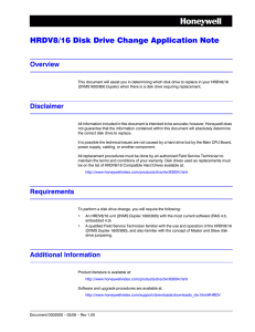 HRDV8/16 Disk Drive Change Application Note