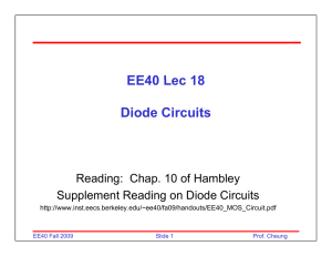 EE40 Lec 18 Diode Circuits