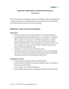 LumaFilm Installation Instructions (Supplement)
