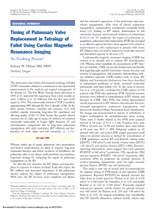 Timing of Pulmonary Valve Replacement in Tetralogy of Fallot Using