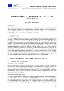 wind power plants and their impact on electric power system