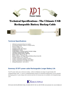 Technical Specifications - The Ultimate USB Rechargeable Battery