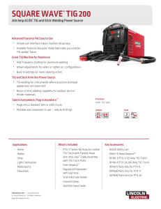 Square Wave TIG 200 Product Brief