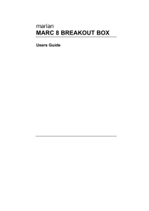 Marc 8 Breakout Box Manual