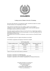 Grading system at Chalmers University of Technology The scope of