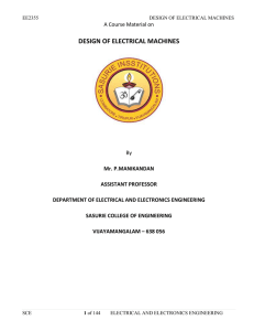 design of electrical machines - Sasurie College Of Engineering Tirupur