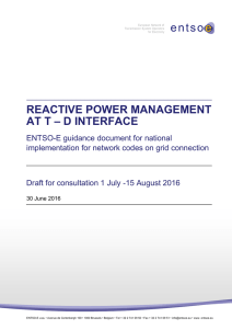 Reactive power management at T – D interface - ENTSO