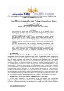 New IEC Standards and Periodic Testing of Sound Level Meters