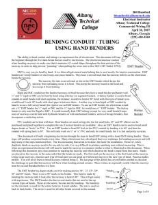 Bending Conduit / Tubing Using Hand Benders (181kb