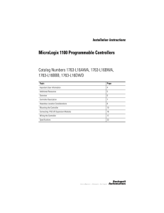 1763-IN001C-EN-P MicroLogix 1100 Programmable Controllers