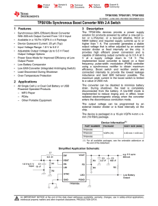 TPS6109x Synchronous Boost Converter With 2