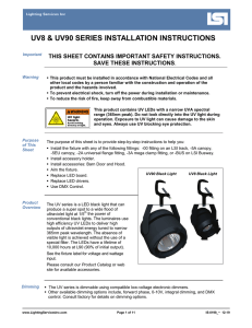 UV8 - UV90 Blacklight Installation Instructions