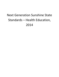 Next Generation Sunshine State Standards for Health Education