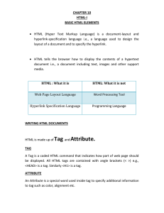 ch-10 HTML- I Notes - Kendriya Vidyalaya No.2 Langjing